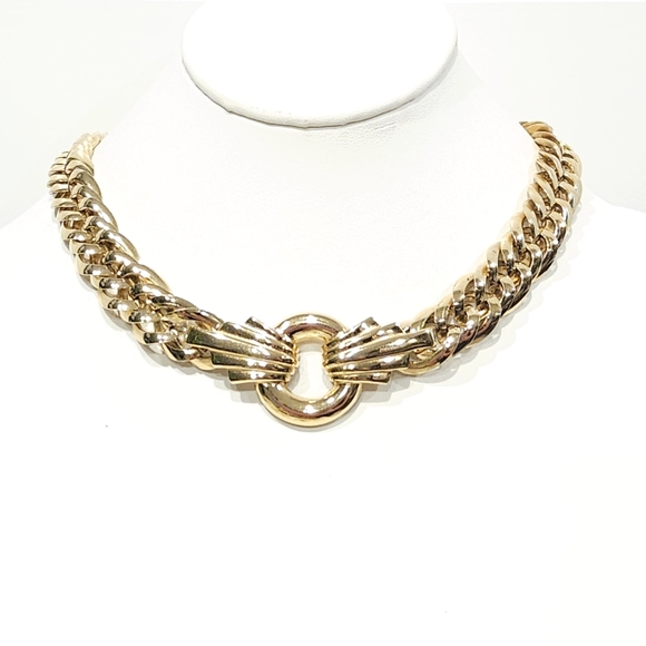 Givenchy Vintage Gold Chunky Chain Necklace 17" Signed Givenchy 1977 - Picture 2 of 16